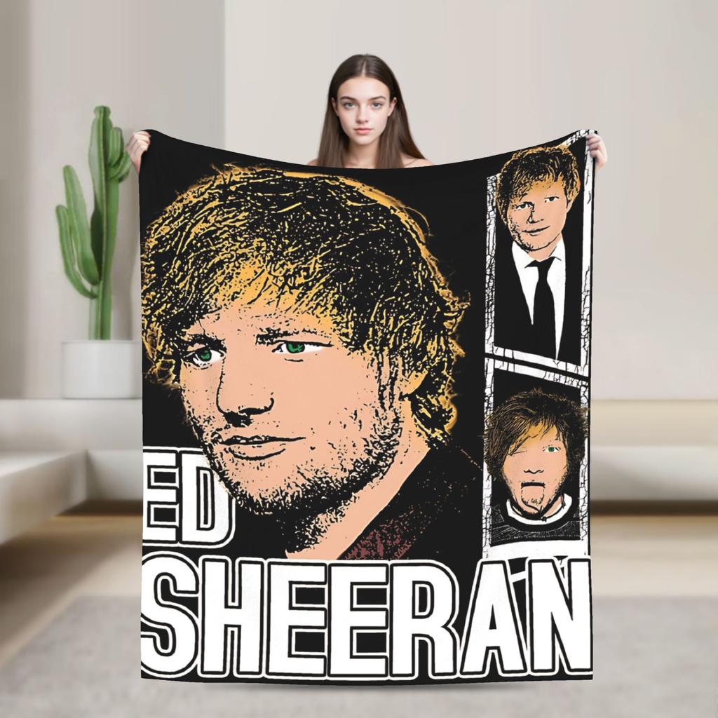 Ed Sheeran Tour Flannel Blanket Soft Warm Throw Blanket for Couch Bed Picnic Print Bedspread Sofa Bed Cover