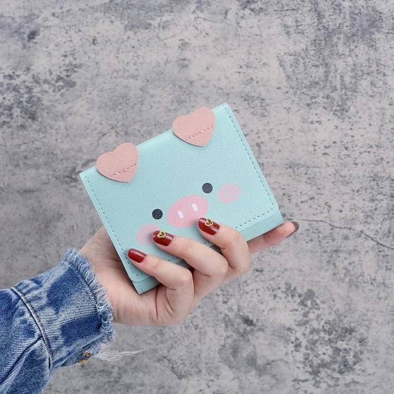 

Korean Version Cute Cartoon Women s Short Wallet Card Bag Student Three Fold Wallet Fashion Female Zero Wallet Leather