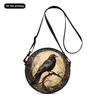 Krähenmuster Runde Umhängetasche Lässige Umhängetasche für Damen Beste Geschenke 2D Flache Lässige Tägliche Crossbody-Tasche