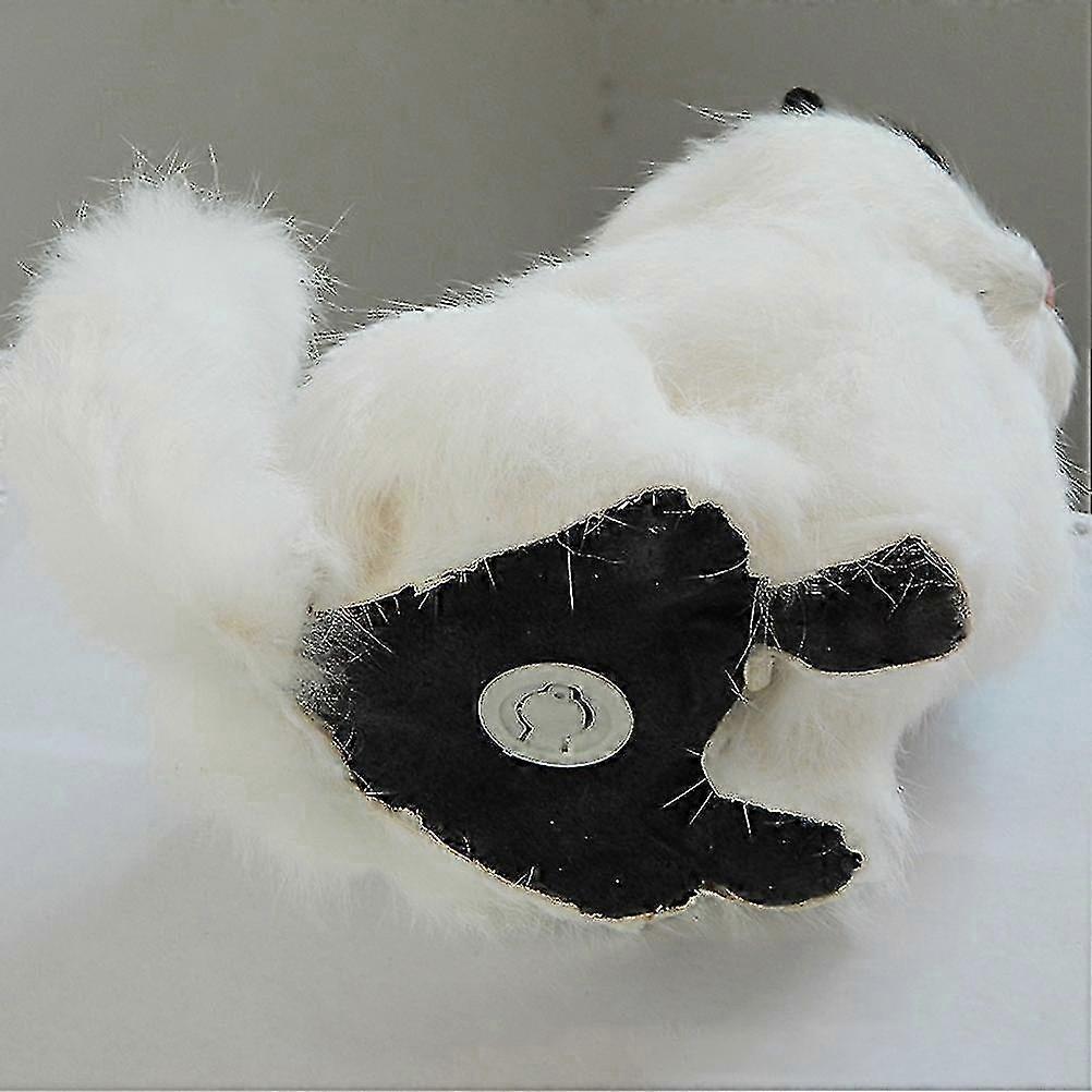 Real Sheep Hair Simulation Cat Plush Toy Electronic Pet Doll With Meow Sound Children S Cute Pet Toy For Kids 25-26