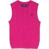 Polo Sweater Ss24 Solid Color Logo Cable Knit Sleeveless Kids Sweater Pink 313950788-001