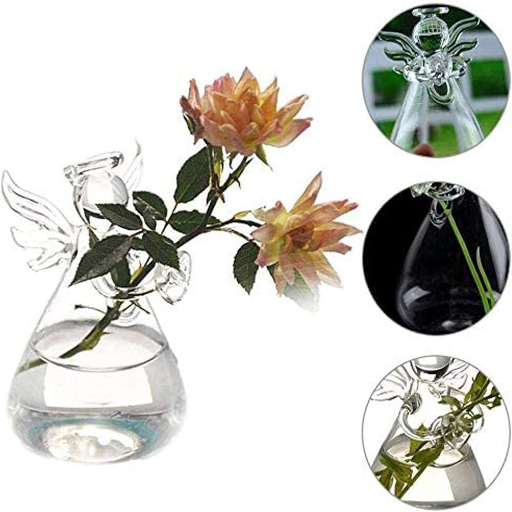 Hand-blown Transparent Angel Vase DIY Plant Wall Mounted Vase  Flower Arrangement
