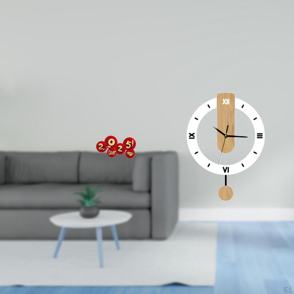 Chinese Year Paper Clock Decoration Large Roman Numerals Blessing Ornament for Festival