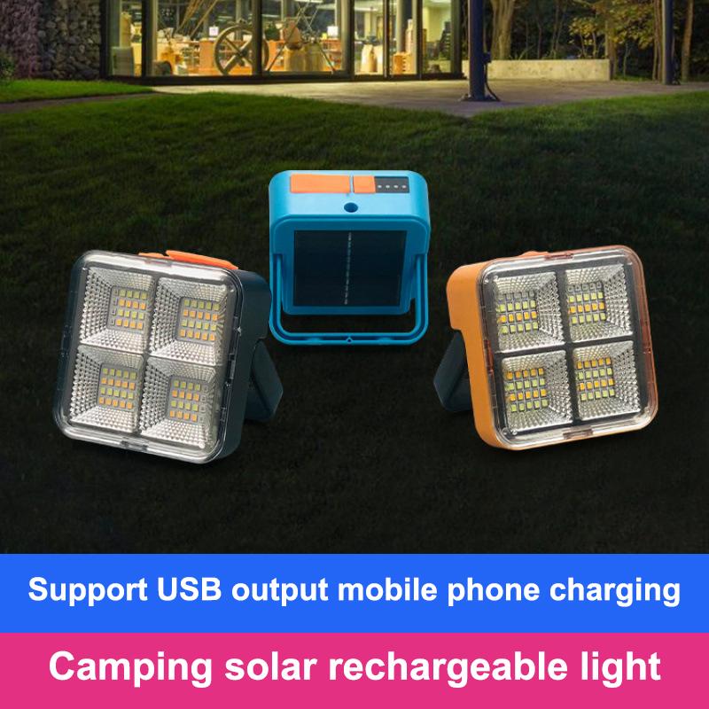 1Pcs Portable Outdoor Floodlight Solar Rechargeable Multifunctional Led Work Light 1200Mah Lithium Battery Suitable For Camping