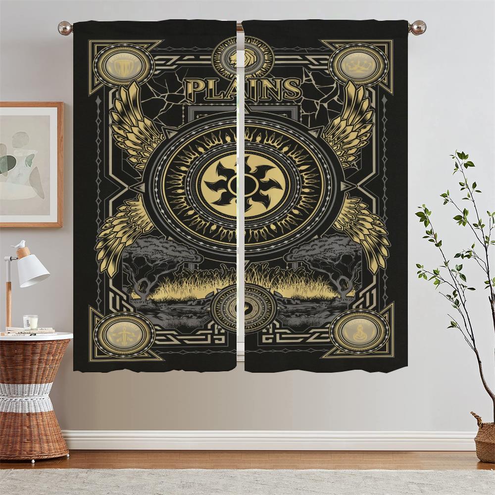 Magic the Gathering Kitchen Curtains Blackout Curtains for Window Chiffon Curtain Tiebacks Curls Blinds Cabinets for Living Room