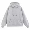 Solid Color Cotton Blends Sweatshirt Zipper Loop Knit Hooded Cardigan Jacket Loose Hoodie Team Uniform Work Advertising Hoodies Coat