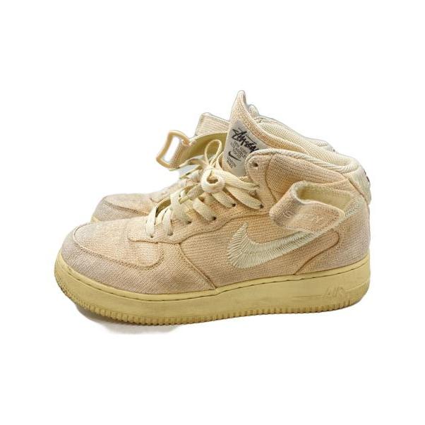 Used Air Force 1 Mid Fossil Stone