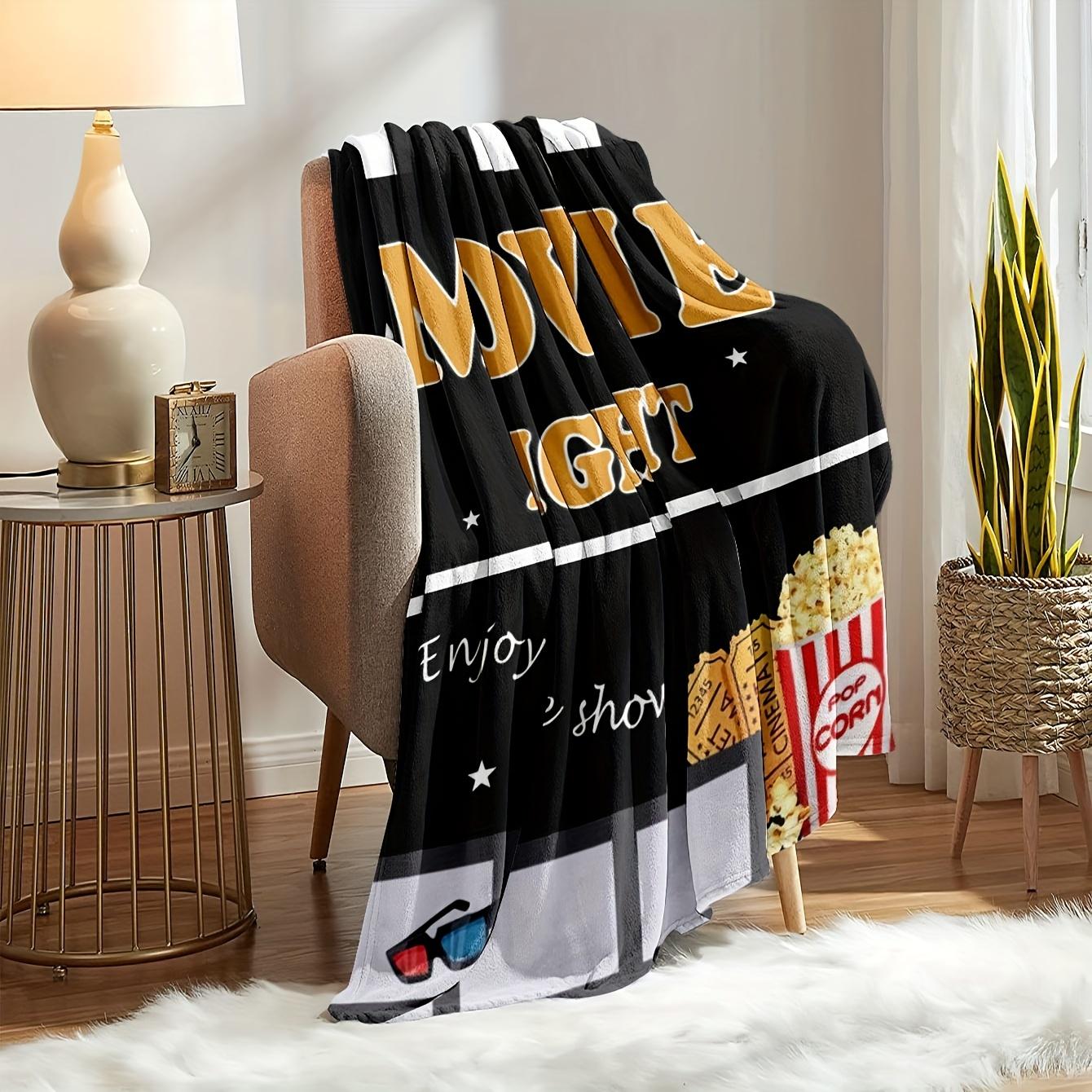 Flannel Digital Printing Soft and Skin Friendly MOVIE NIGHT, Gift Blanket for Wives and Husbands, Sofa Cover Blanket, the Best Gift Blanket 130x150cm