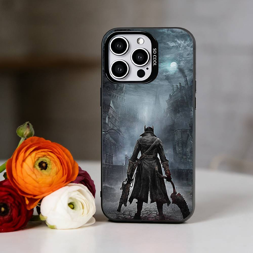 Game B-Bloodborne Phone Case For iPhone 17,16,15,14,13,12,11 Plus,Pro Max,XS,Colorful Silver Phone case Funda Cover