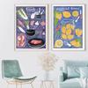 Ramen,Kimchi,Preserved Lemons,Hummus,Sourdough Bread,Pierogi Ruskie,Nasi Goreng Food Illustrate Recipe Kitchen Poster Wall Decor