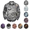 Men's Halloween Loose Fit Long Sleeve Shirt Button Down Collar Casual Retro Style Breathable Shirt for Autumn Spring Outdoor Daily Wear