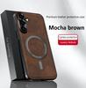 Retro Leather Magnetic Phone Cases For Samsung Galaxy S25 Ultra S22 S23FE S24 Plus Metal Camera Protection Shockproof Hard Cover