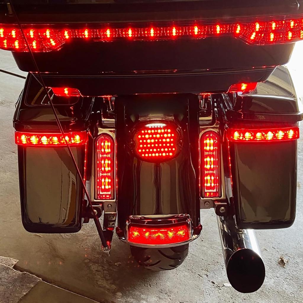 Rear Saddlebag Accent LED Light Insert Filler Support Running Turn Signal Brake Light Fit For Harley Touring Road King Ultra Limited Street Road