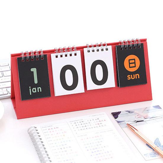 Countdown Calendar Clear Printing Double Coil Triangle Base Modern Style Exam Remindering Desk Calendar Decoration Daily Use
