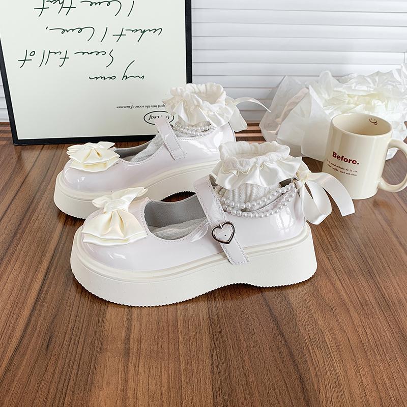 Ladies Mary Jane Shoes Japanese Retro British Student Uniform Round Toe Thick Sole High Heel Women's Cosplay Single Lolita Shoes