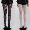 Romantic Flower Lace Pattern Mesh Pantyhose Women French Style Elegant Sheer Stockings Trendy Daily Wear Jacquard Fishnet Tights
