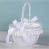 Elegant White And Gold Wedding Decorative Basket For Bridal Ceremonies Parties Decors Durable Fabric Storage Container