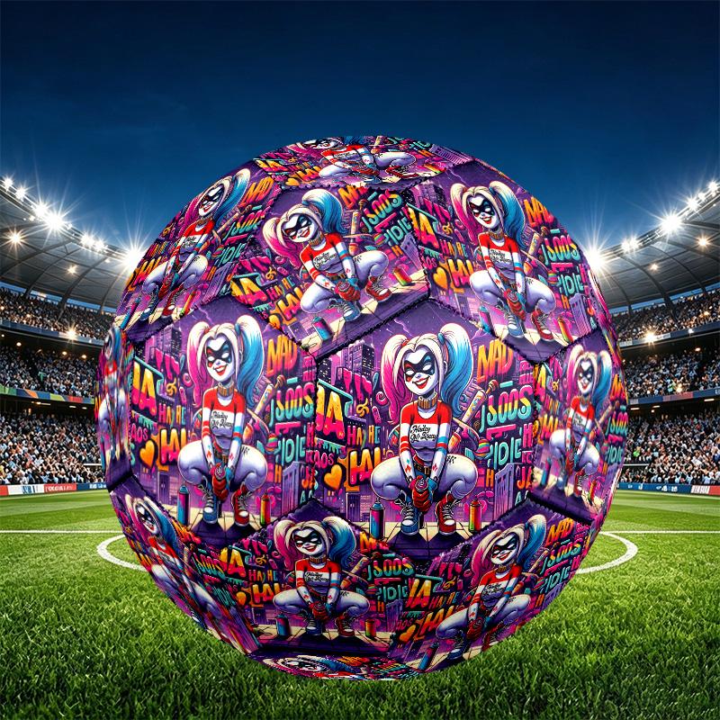 Superhero Print Size 5 Soccer Ball, PU Wear Resistant Football for Match Training and Daily Practice, Birthday Gift for Soccer Fans