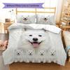 Samojed och Shilu Mönster Sängkläder Täcke Set Påslakan Örngott Heminredning Gåva (1 * påslakan + 2 * örngott, utan kärna)
