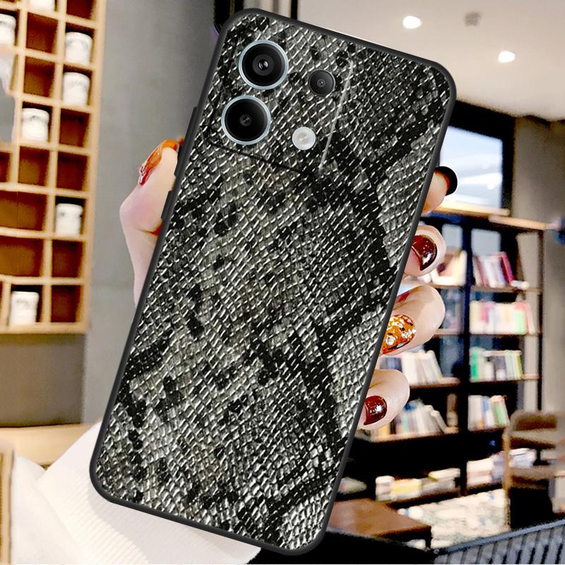 Snake Skin For Xiaomi Redmi Note 14 Pro 13 12 11 9 10 15 Pro Plus Case For Redmi 15 15C 14C 10C 12C 13C