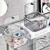 Große strapazierfähige Kunststoff-Aufbewahrungsbox für Mädchen mit transparentem Klappdeckel und dekorativen Elementen zur Organisation von Haaraccessoires und Schmuck