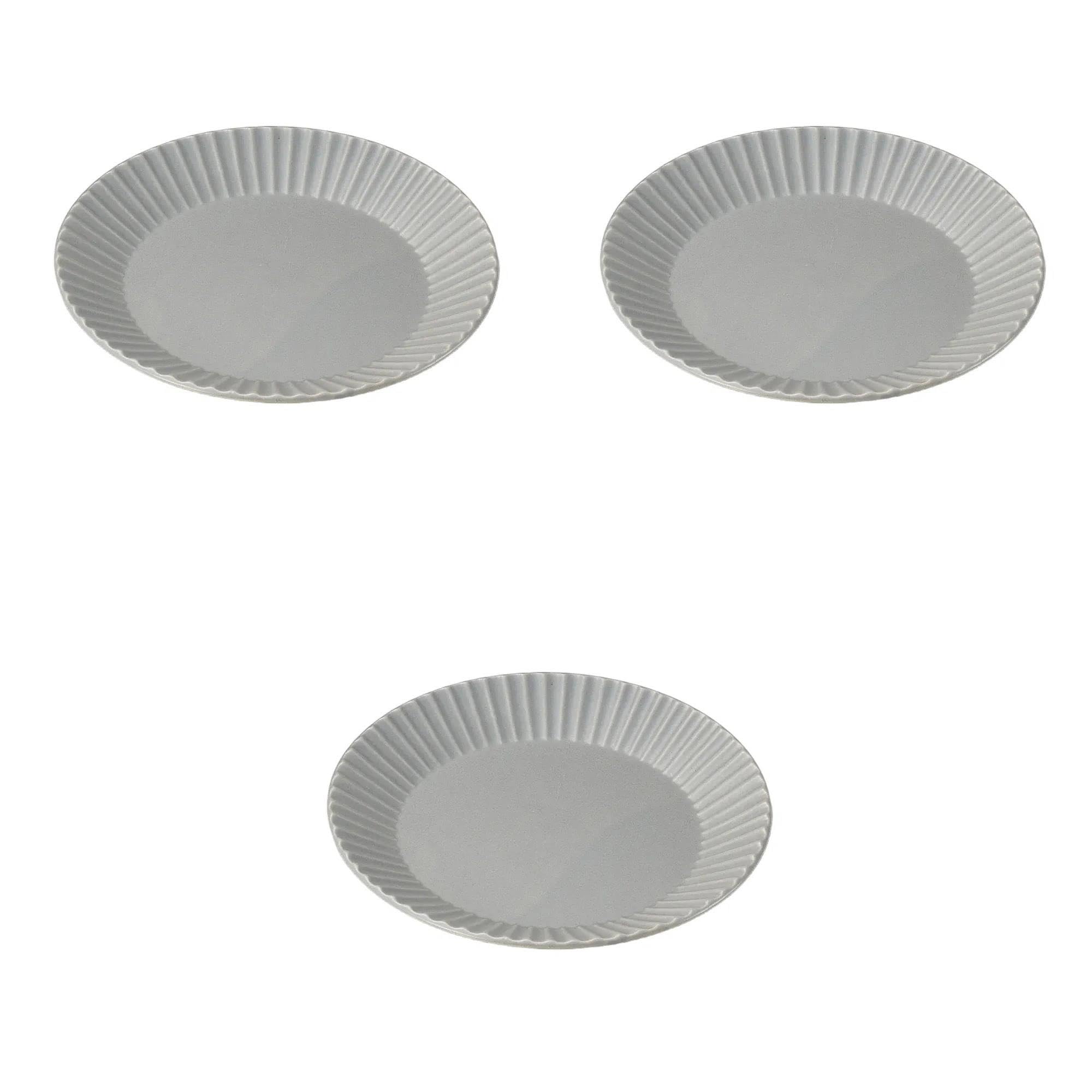 

Set of 3 Sara Stripe Plates x Small Round Plates by Setomonohonpo [19 1.9 cm]