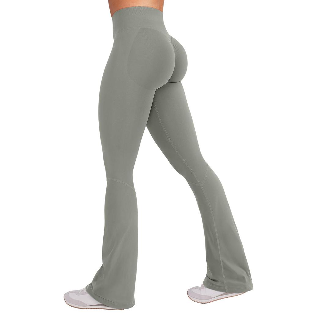 Women's Minied Flared Leggings, Hidden Tight-fitting Pants, Seamless Workout Butt-lifting Compression Flared Pants