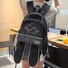 School bag: Sea salt blue vertical stripe rabbit ear backpack, star-studded backpack for middle and high school students, girls' casual travel lace 