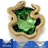 Green Gemstone Snake Flower Metal Shoe Buckle Accessories