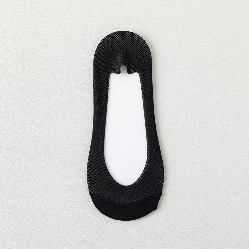 Women's Summer Thin Ice Silk Low-Cut Boat Socks - Anti-wear, Sweat-absorbing, Non-slip Heel