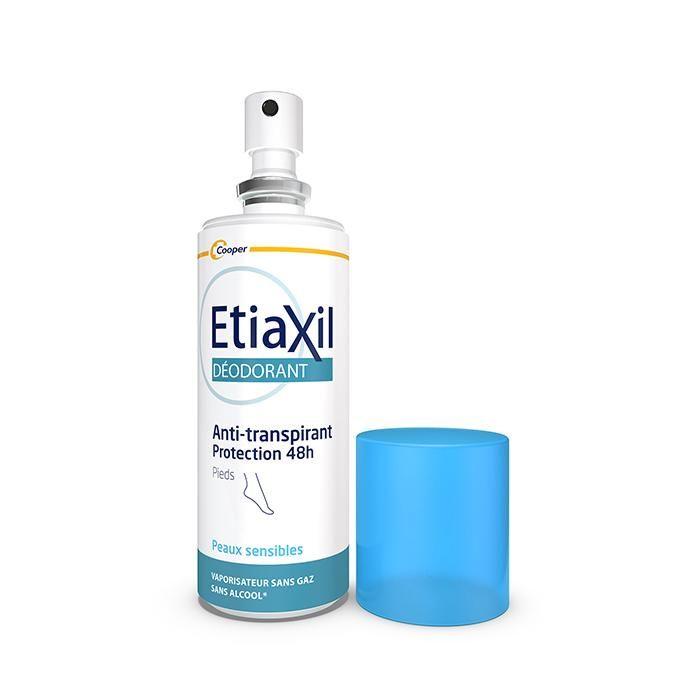 Déodorant Antitranspirant - ETIAXIL - Protection 48h - 100ml - Sans Alcool - Pieds