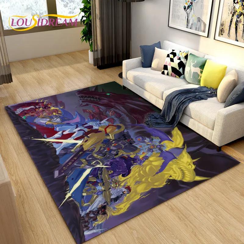 Digimon Adventure Cartoon Area Rug Large,Carpet Rug for Living Room Bedroom Sofa Doormat Decoration, Non-slip Floor Mat Cover 3D