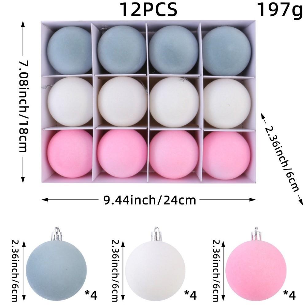 Velvet Christmas Balls Shatterproof Hanging Ornaments Festive Decorative Balls Holiday Party