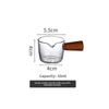 Small Milk Jug with Wooden Handle - Espresso Measuring Cup for Home