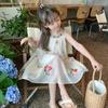 Girls' Summer Floral Sleeveless Dress, Casual Style Princess Tulle Dress