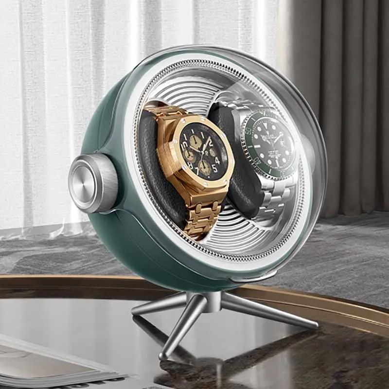 Luxury Automatic Watch Winder with Zero Magnetism Household Silent Led Watches Winding Device Bedside Mechanical Storage Box