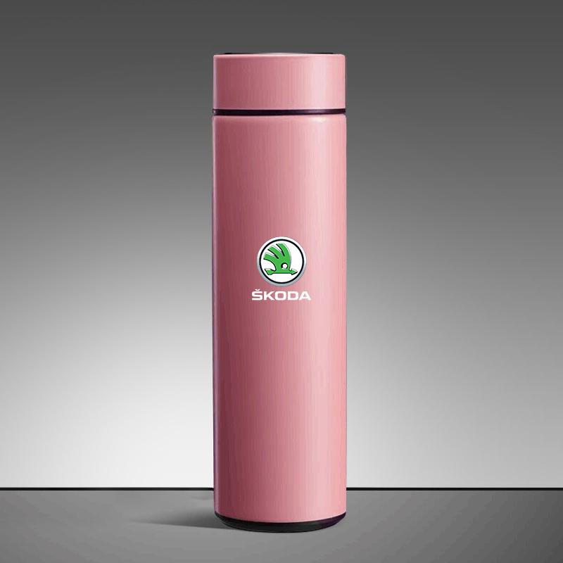 EMIW1 Car Insulated Cup Water Cup Coffee Tea Thermos Mug Interior For Skoda Octavia Superb Rapid Kodiaq Scala A5 A7 Yeti Kamiq Karoq