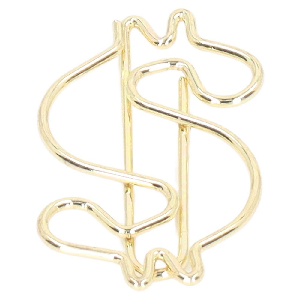 50Pcs Dollar Shape Gold Paper Clips Gold Small Paper Clips Cute Paper Clips Document Organization
