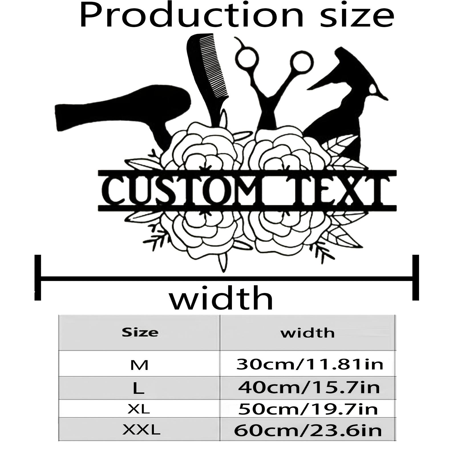 

Customizable Cartoon Style Hollow Cut Metal Wall Art Matte Finish for Hair Salon Entrance Reusable Pre-Pasted 30cm