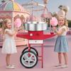 Commercial Cotton Candy Machine with Cart Sugar Floss Maker 1000W Red