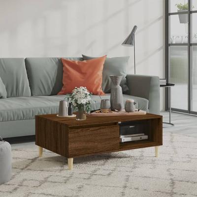 Vidaxl Coffee Table, Brown Oak, 90X60X35Cm, Wood-Based Material