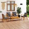 Day and Night - Day and Night Garden Furniture 5 Pieces Cushions Solid Acacia Wood
