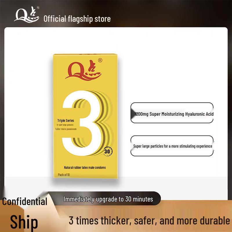 Q-Point Ultra-Thin Ribbed Large Particle Long-Lasting Safety Condoms, Adult Intimate Products.