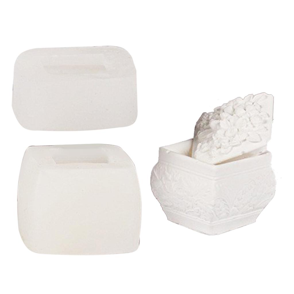 Rose Bottle Dripping Glue Mold Diy Gypsum Ornaments Aromatherapy Candle Holder 3D Flowers Rose Storage Box Silicone Mold