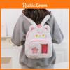 Gray White Cat Letters Soft Nylon Cute Animal Backpack For School And Use Travel