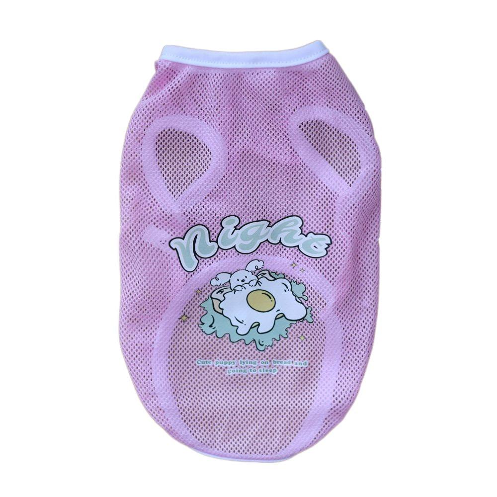 

Дышащий сетчатый жилет для питомца с мультяшным рисунком, солнцезащитный жилет для кошки, одежда для собаки, для средних и крупных собак 4XL розовый