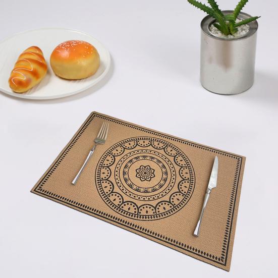 Vintage Letter Placemat Waterproof Heat-Resistant Non-slip Heat Insulation Dishwasher Safe Rectangle Dining Table Protection Decoration Pad