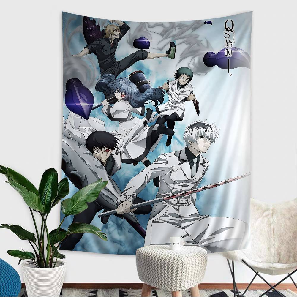 Tokyo TTokyo GGhoul ClassicGhoul Anime Tapestry Hanging Tarot Hippie Wall Rugs Dorm Wall Hanging Sheets