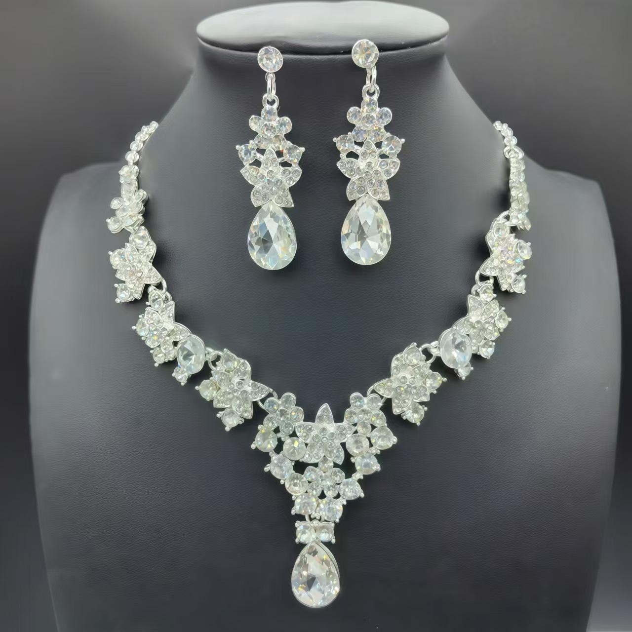 

Элегантный европейский и американский свадебный набор ожерелий - Свадебные ювелирные аксессуары из двух частей