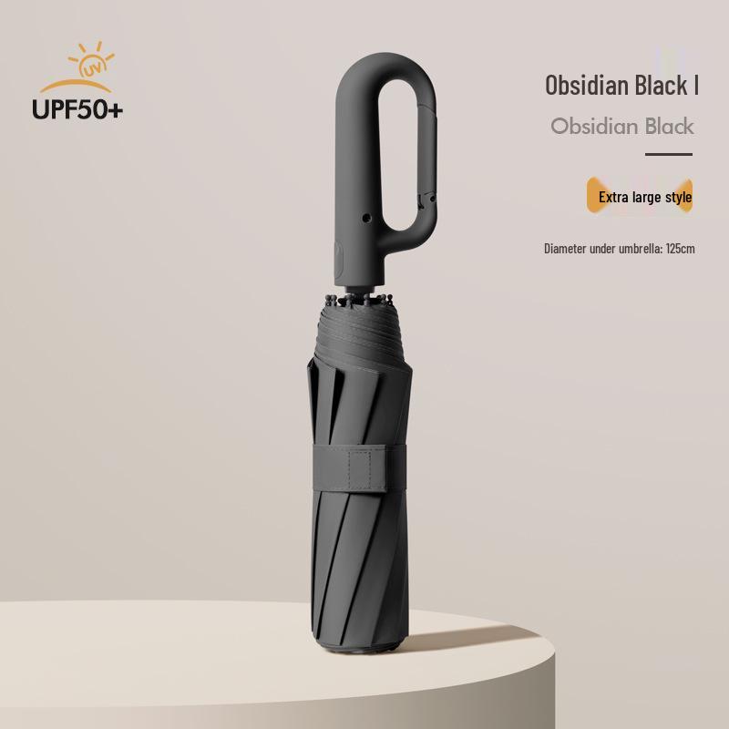 10-Rib Auto Folding Umbrella: Enlarged, Thickened, Portable, with Ring Buckle – for Sun and Rain, Custom Logo Available.